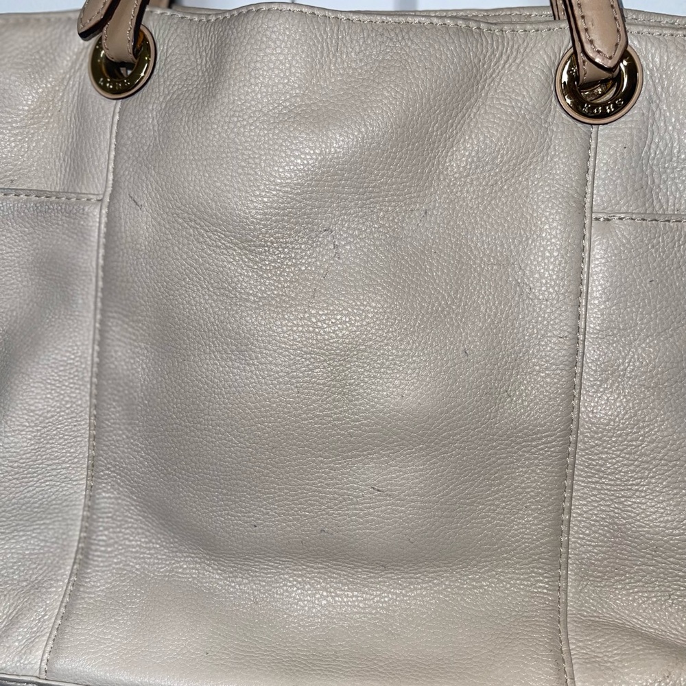 Michael Kors Cream Leather Tote Bag - Picture 3 of 5